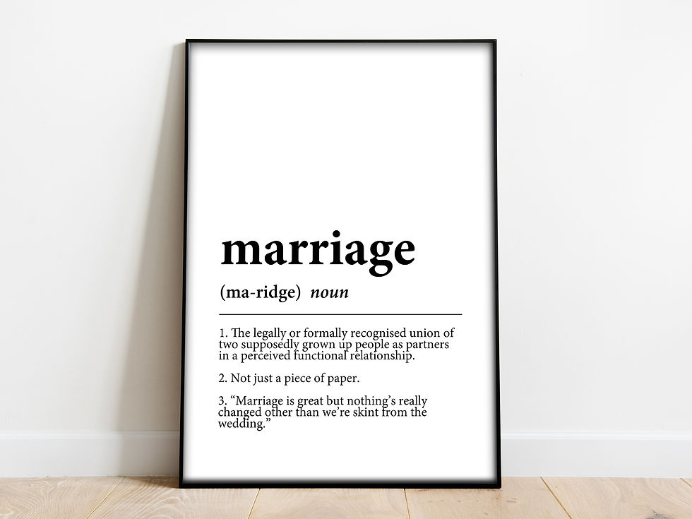 Marriage definition print