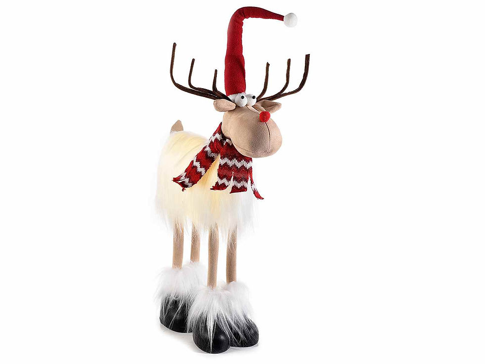 Thumbnail: Reindeer with LED light-up body, scarf, and adjustable hat