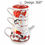 Thumbnail: Teapot and 2 porcelain cups set with hearts and lovers