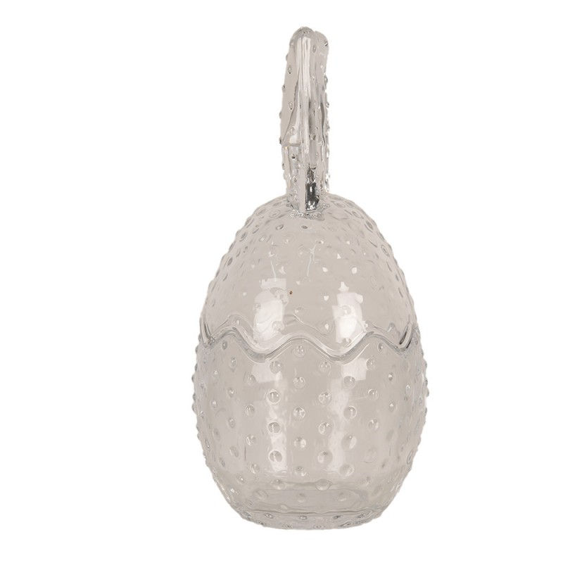 Thumbnail: Glass Jar Ø 8x17 cm Transparent Glass Oval Jar with Lid