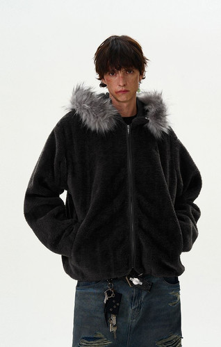 Shaggy Fur Zip-up Hoodie | Selonid｜セロニッド