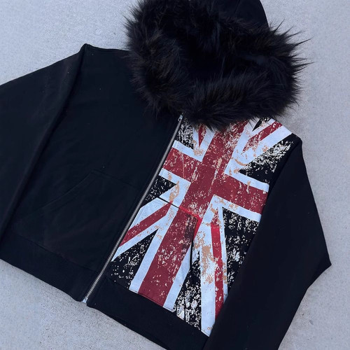 Fur Union Flag Hoodie | Selonid｜セロニッド