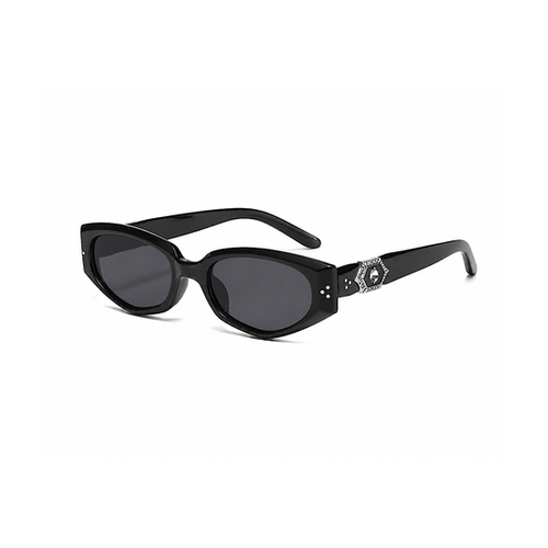 Black Narrow Oval Sunglasses | Selonid｜セロニッド