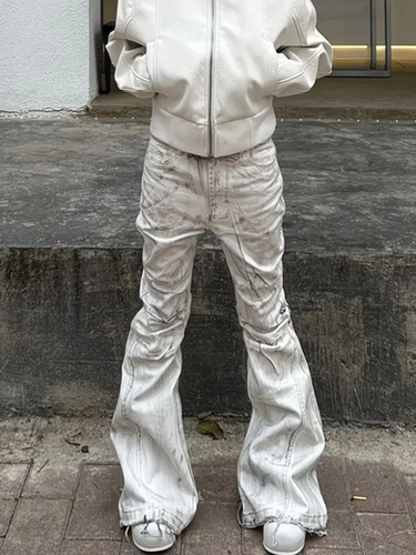 パンツ Reworked double waist white flare denim Distortion White Flare Denim | Selonid｜セロニッド