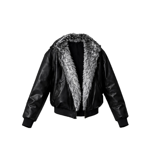 Faux Leather Fur Bomber Jacket | Selonid｜セロニッド