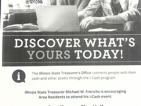 I-CASH EVENT COMING TO ROODHOUSE CITY HALL WEDNESDAY