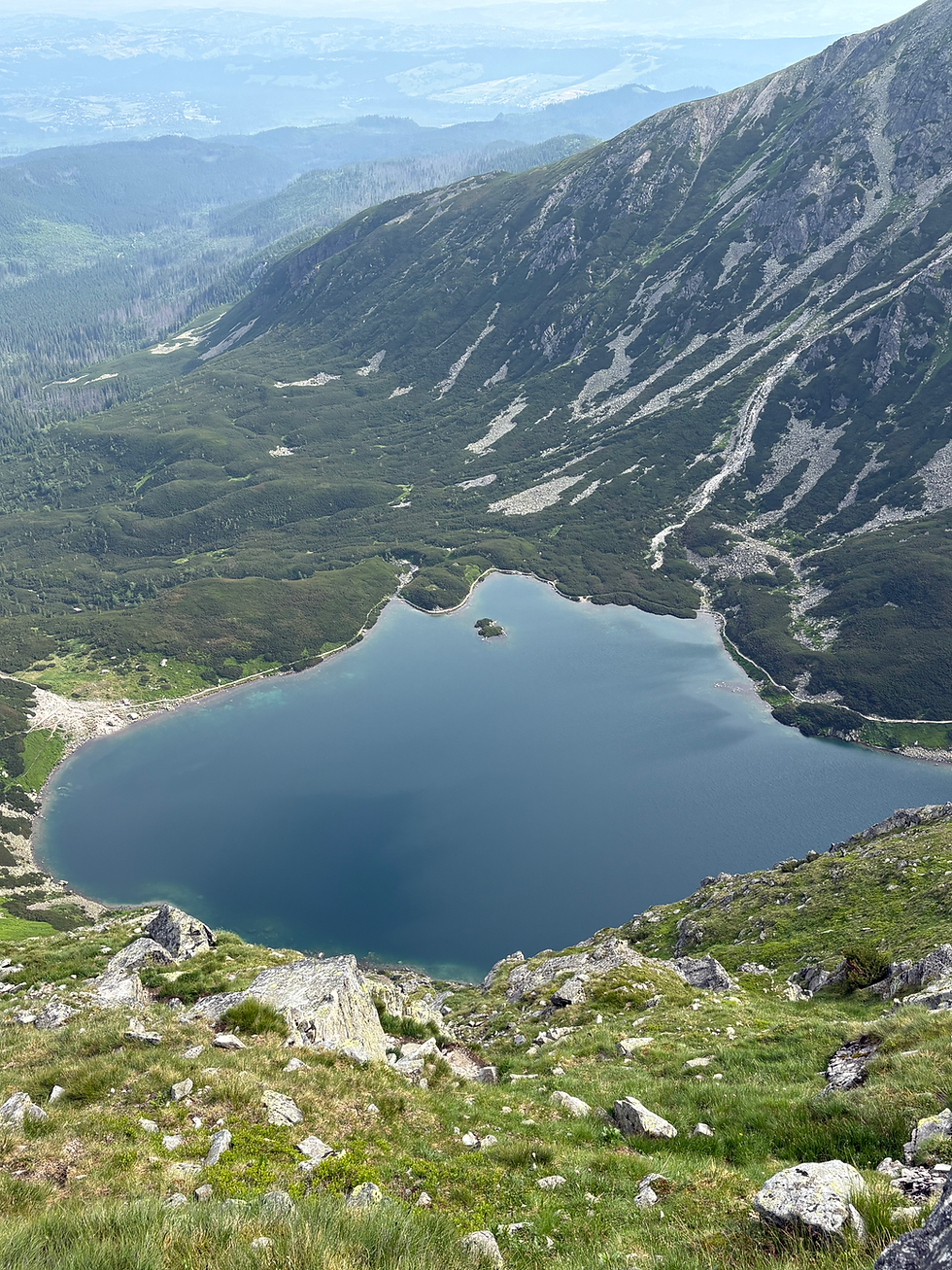 Mountain lake from above