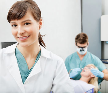 Happy dental hygenist