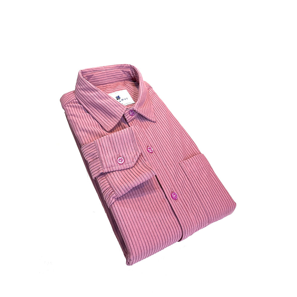Thumbnail: Men pink colour corduroy regular fit casual shirt