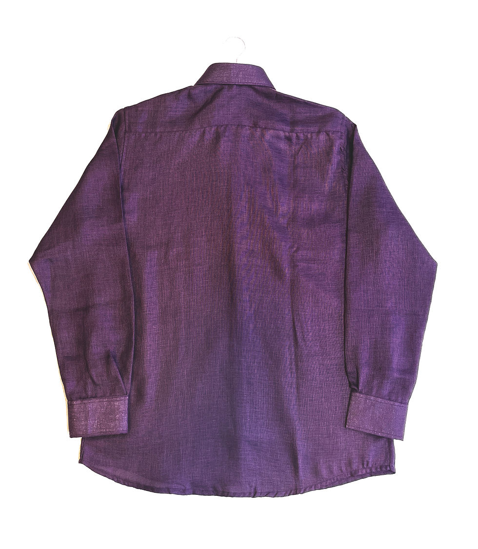 Thumbnail: Men purple colour cotton linen regular fit full sleeve formal shirt