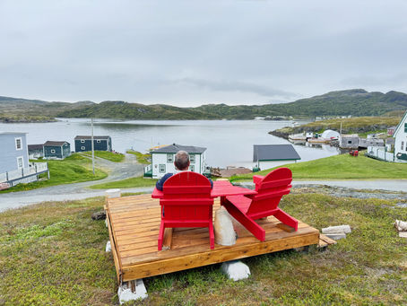 Red Chairs overlooking Goose cove