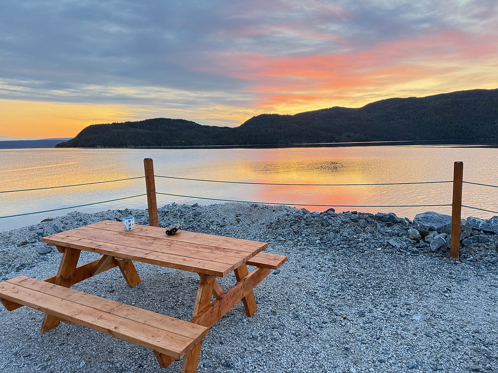 Sunrise over Bonne Bay at the Water's Edge Campground