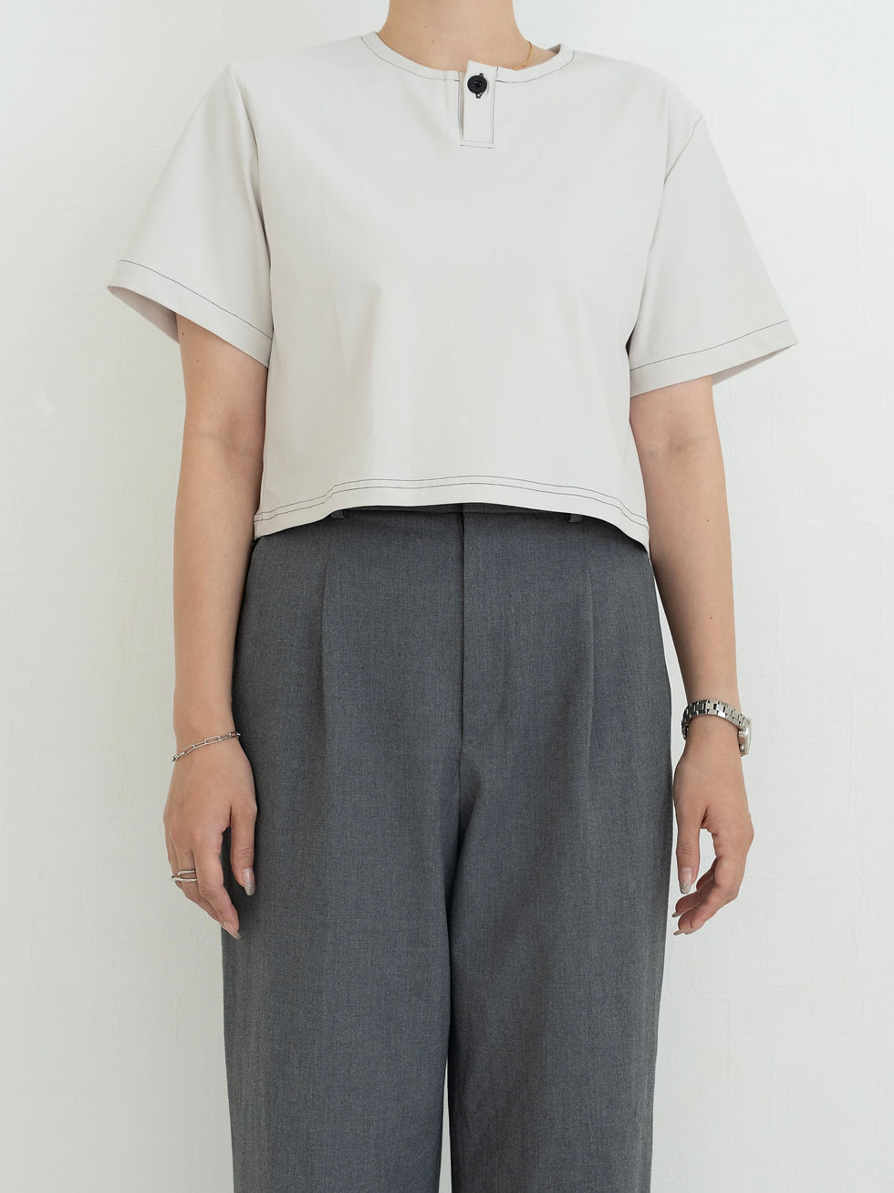 サムネイル： Utility Henry neck T-shirt (adult)