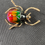 Thumbnail: Rainbow Enamel Beetle Brooch – Gold-Tone Insect Pin/Brooch