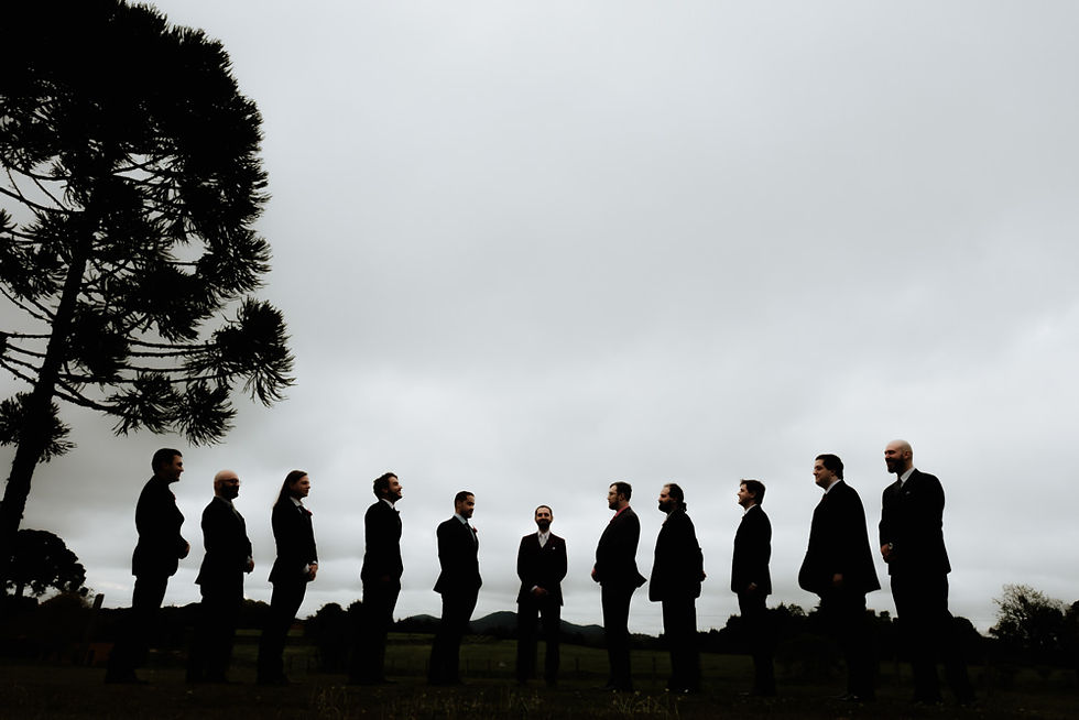 foto criativa padrinhos de casamento