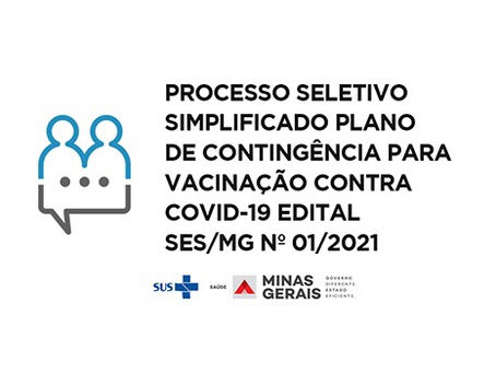 Governo de MG abre processo seletivo para atuação na campanha de vacinação contra covid-19