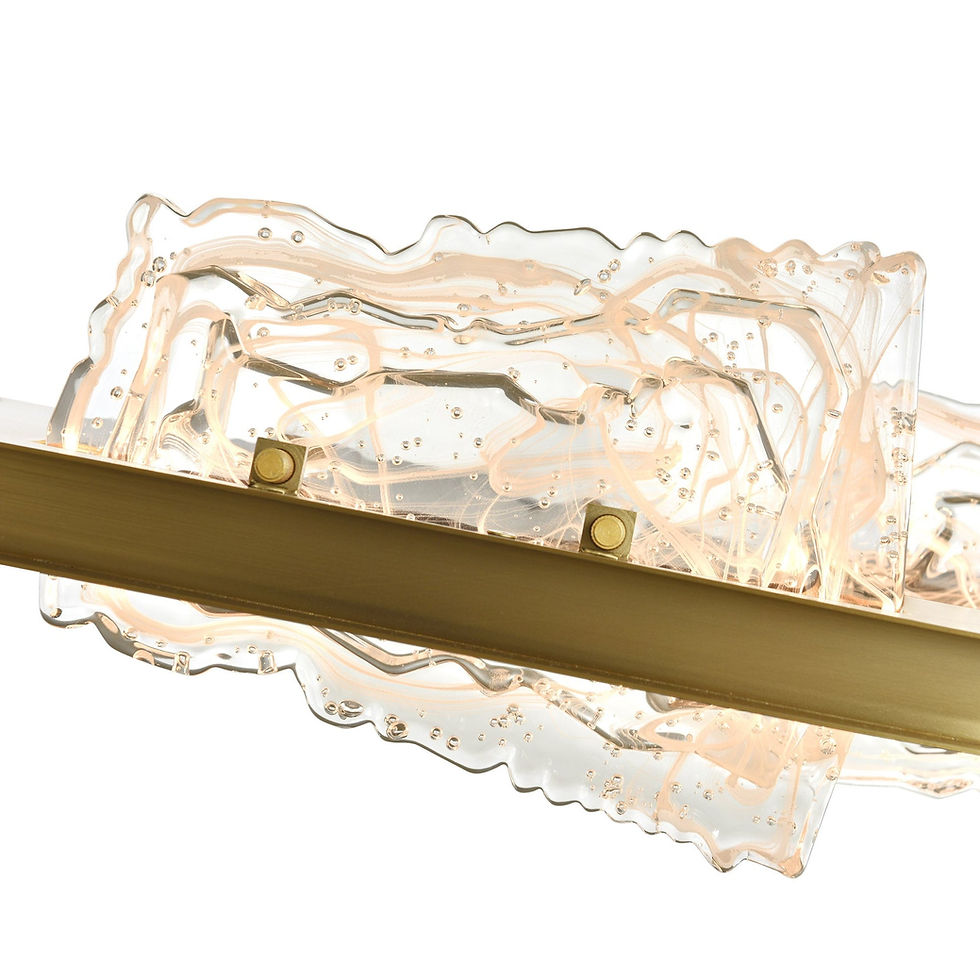 Thumbnail: Arcus Integrated LED 70in Brass Chandelier with Handcrafted Glass