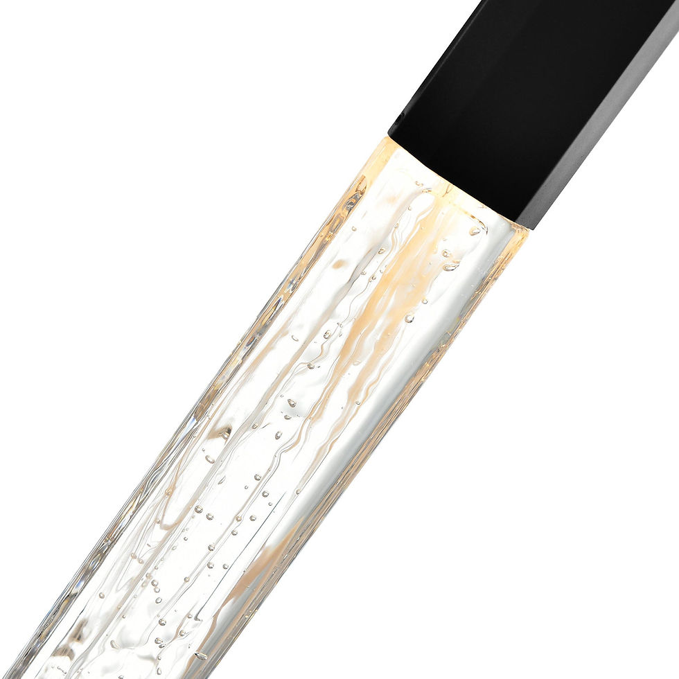 Thumbnail: Greta Integrated LED 5in Black Mini Pendant with Handcrafted Glass - CWI