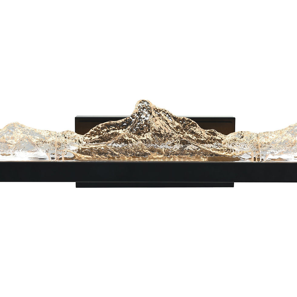 Thumbnail: Himalayas Integrated LED 36in Black Vanity Light with Handcrafted Glass - CWI