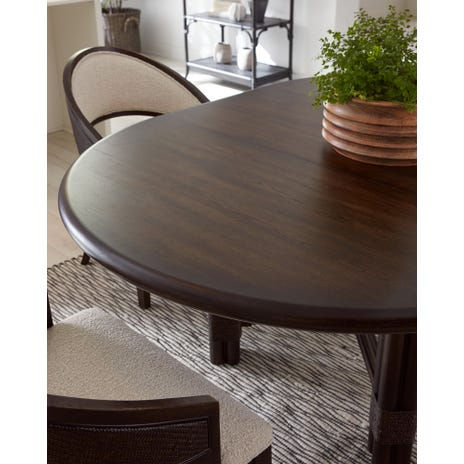 Thumbnail: Retreat Pole Rattan Round Dining Table w/1-20in leaf- Hooker Furniture