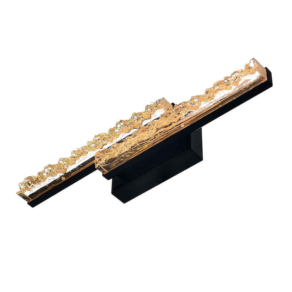Thumbnail: Stagger Integrated LED 24in Black Vanity Light with Handcrafted Glass - CWI