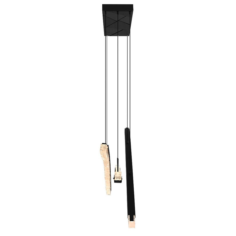 Thumbnail: Saber Integrated LED Black Chandelier with Handcrafted Glass - CWI Lighting