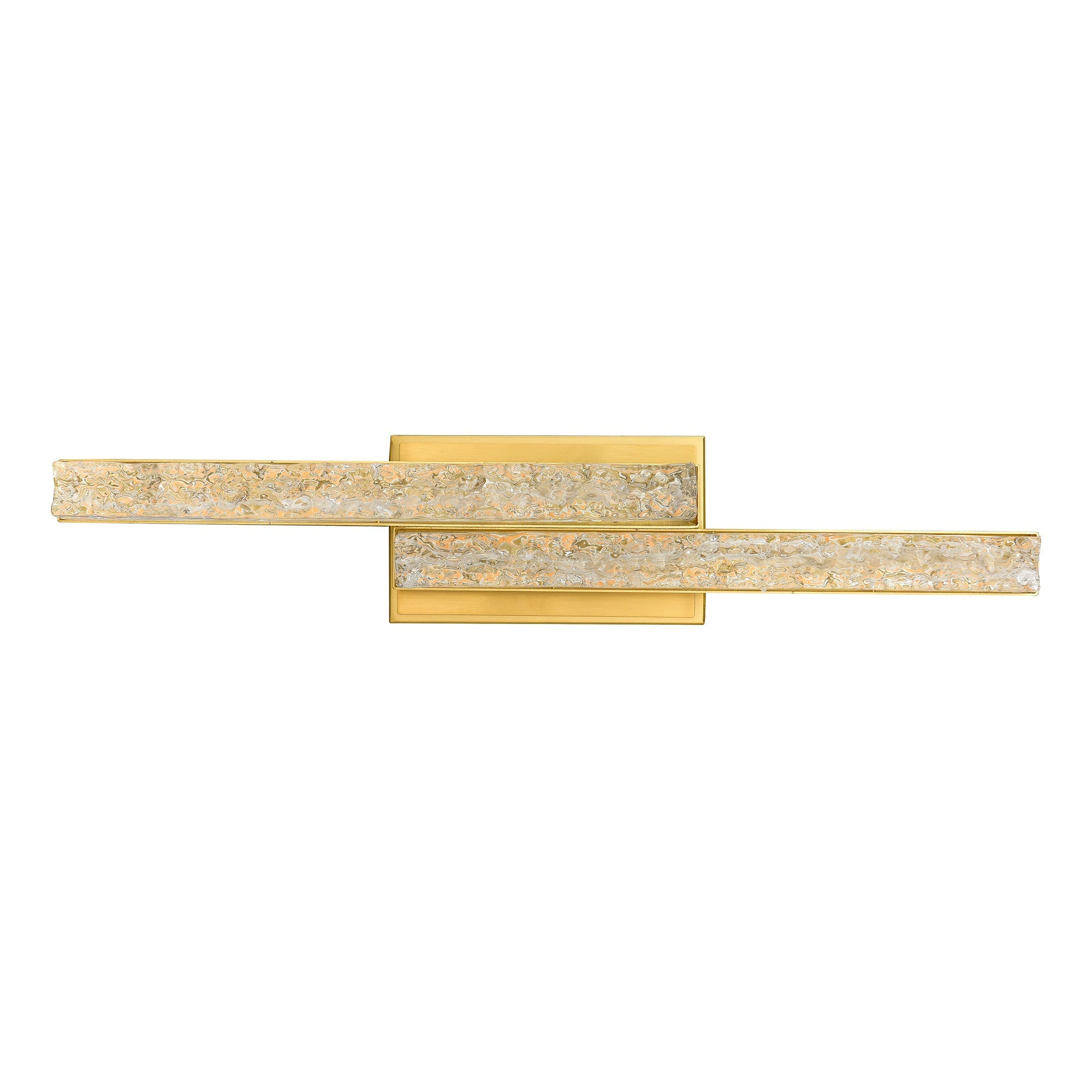 Stagger Integrated LED 24in Brass Vanity Light with Handcrafted Glass - CWI
