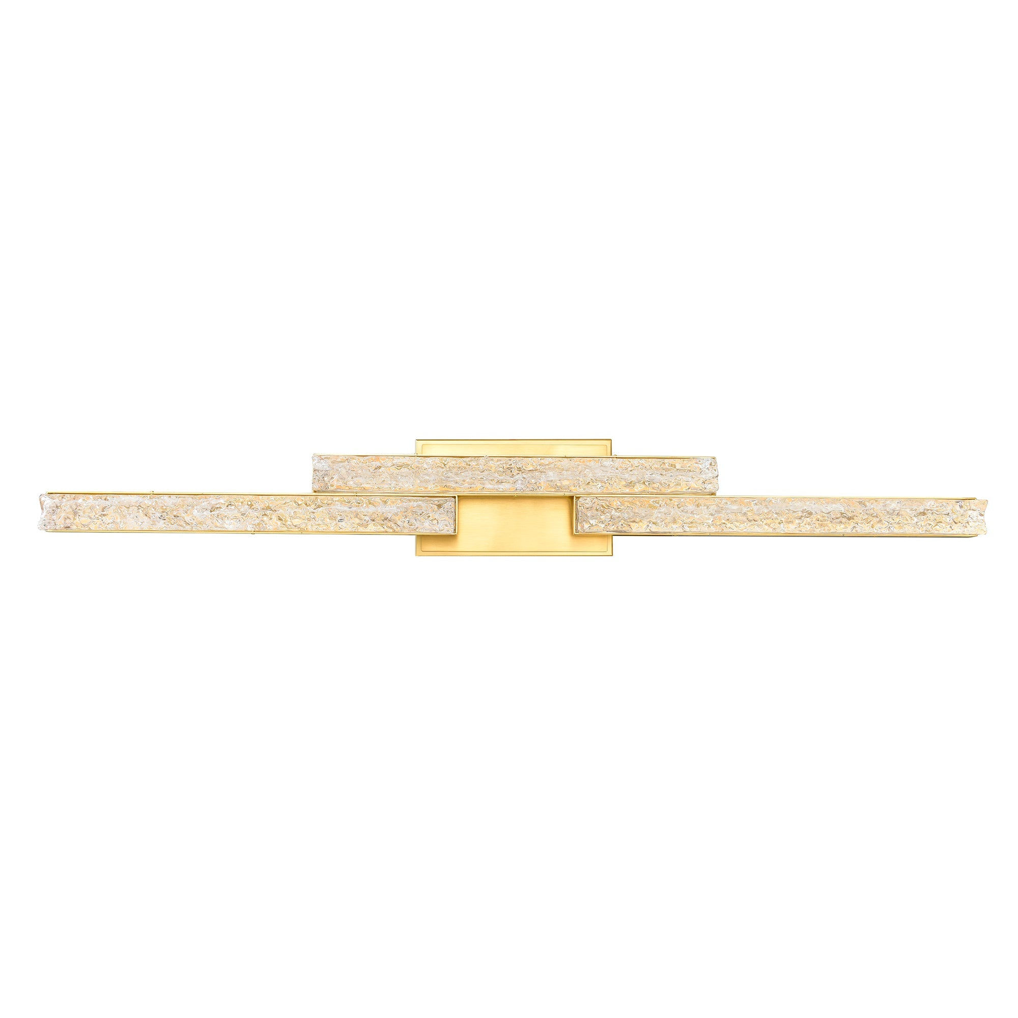 Stagger Integrated LED 36in Brass Vanity Light with Handcrafted Glass - CWI