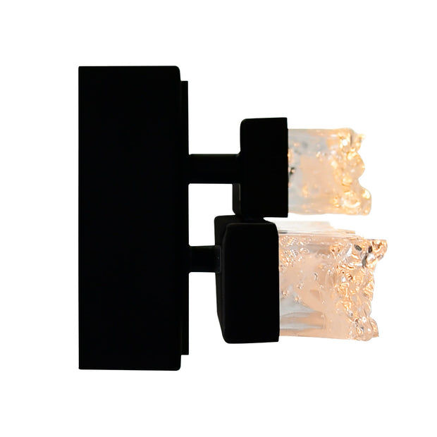 Thumbnail: Stagger Integrated LED 24in Black Vanity Light with Handcrafted Glass - CWI