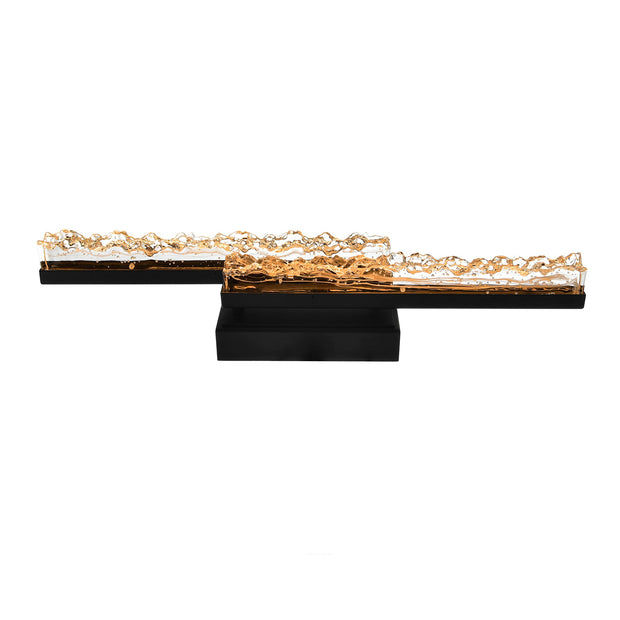 Thumbnail: Stagger Integrated LED 24in Black Vanity Light with Handcrafted Glass - CWI