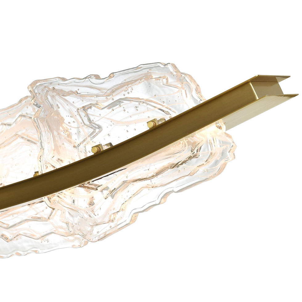Thumbnail: Arcus Integrated LED 70in Brass Chandelier with Handcrafted Glass