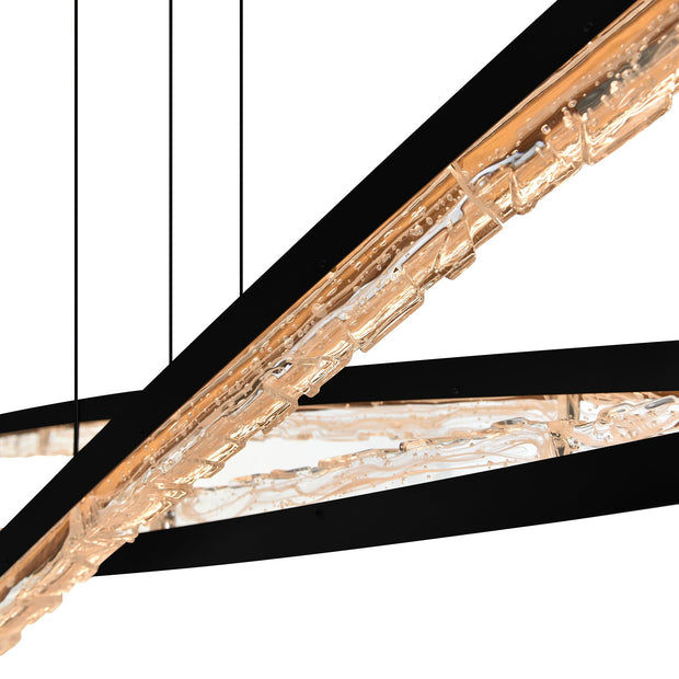 Thumbnail: Saber Integrated LED Black Chandelier with Handcrafted Glass - CWI Lighting