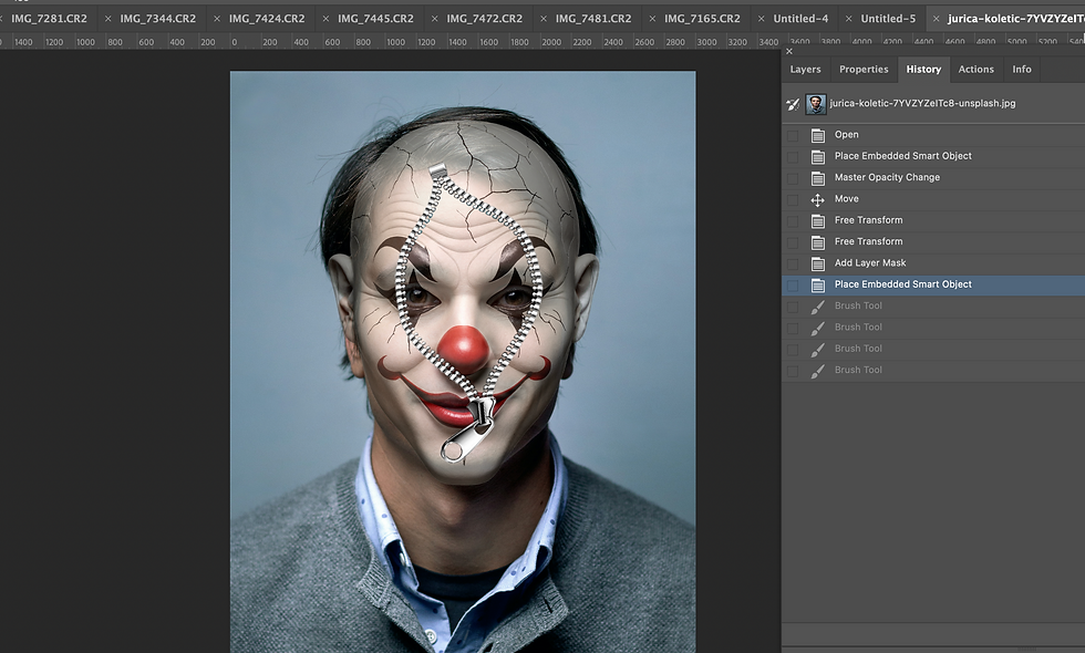 Zipper Face Photoshoot And Edit