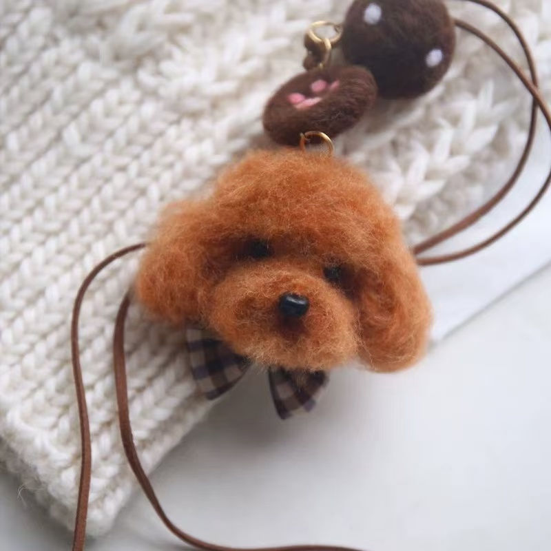 Thumbnail: 100% Handmade Dog 3D Mini Wool Needle Felt Pet Keychain & Bag Charms |PetsMatter