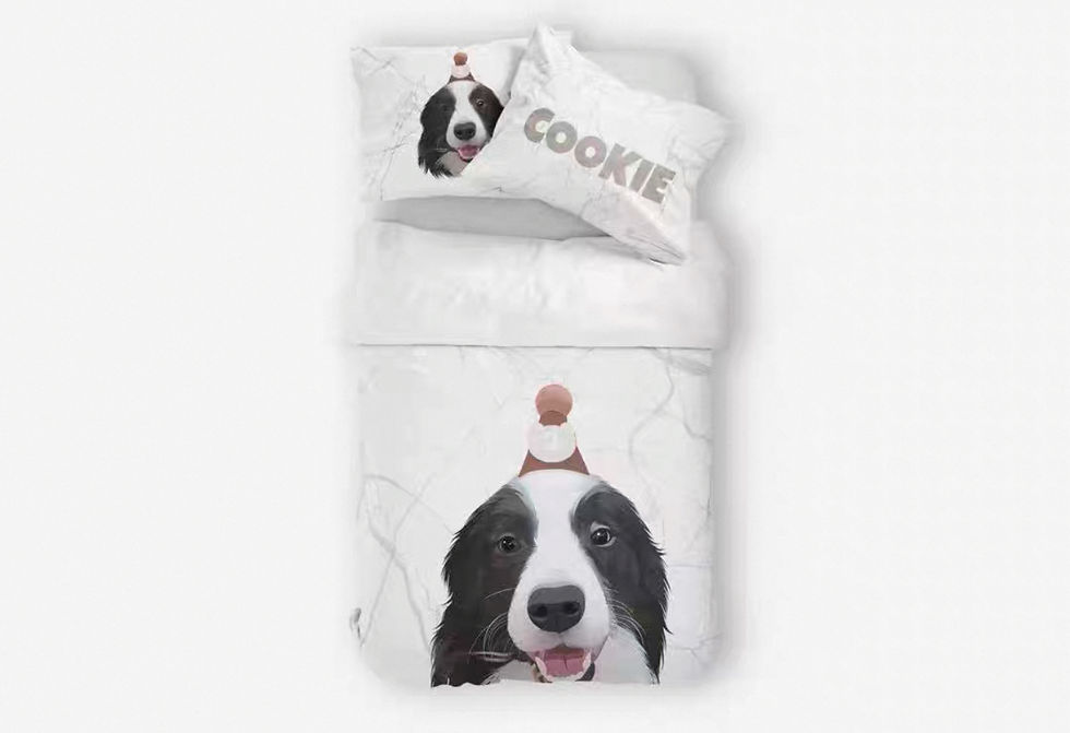 Thumbnail: Custom Dog Printed Cotton 4 Pieces Bedding Set |PetsMatter