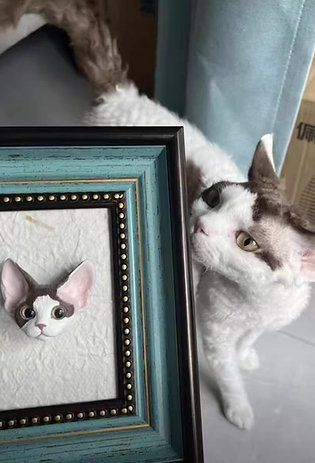 100% Handmade 3D Pet Sculpture with photo frame, Home Decoration|PetsMatter
