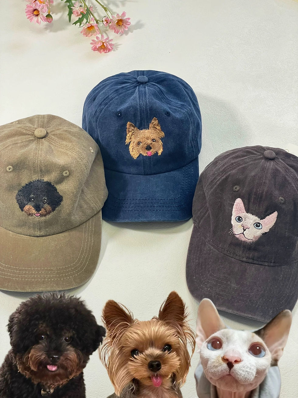 Thumbnail: 100% Handmade Embroidery Pet Cotton Cap - Unisex - Multicolor|PetsMatter