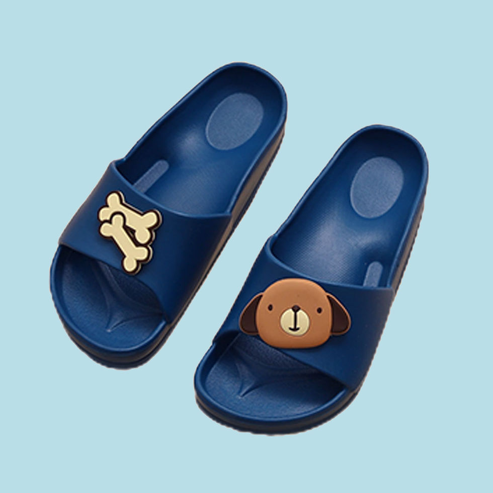 國民休閒流線活力兒童室外拖鞋-琉璃深藍