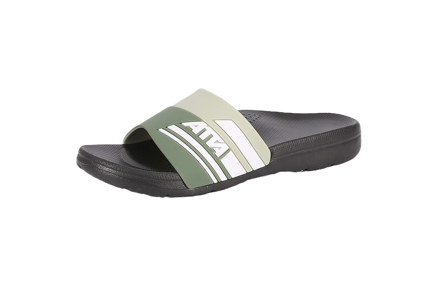 流線均壓拖鞋-綠黑