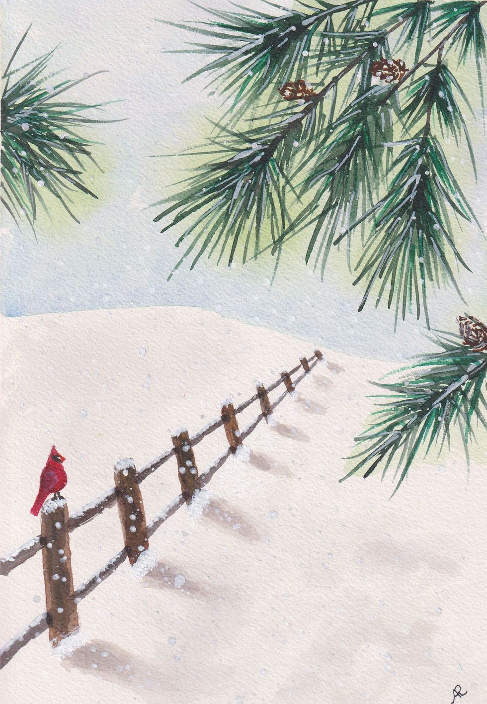 SOLD - Snowy Perch