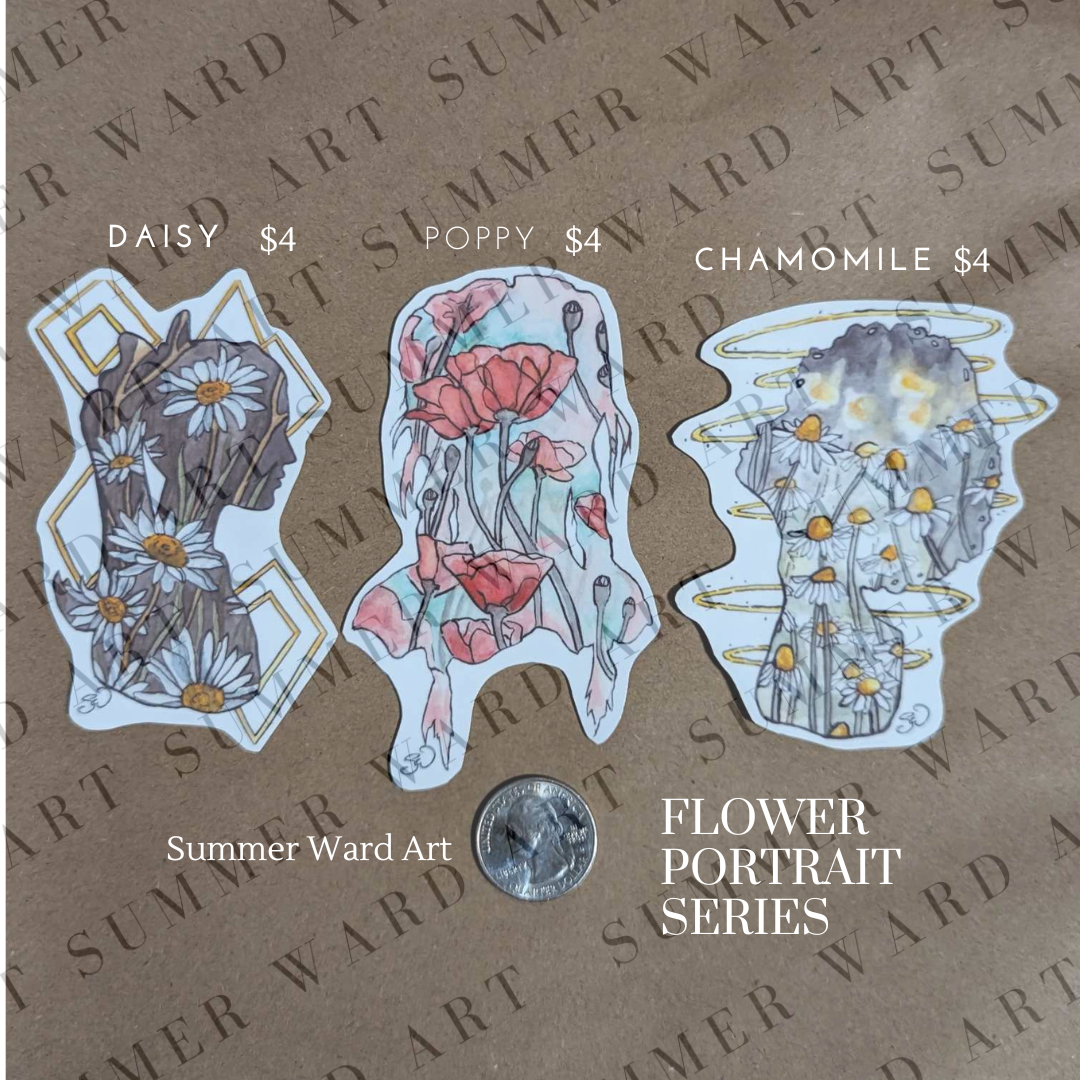 Flower Portrait Stickers
