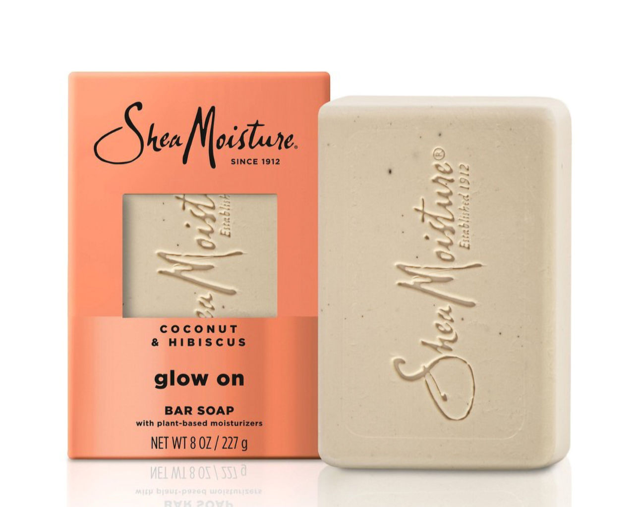 Shea moisture savon éclat lumineux, noix de coco et hibiscus, 227g