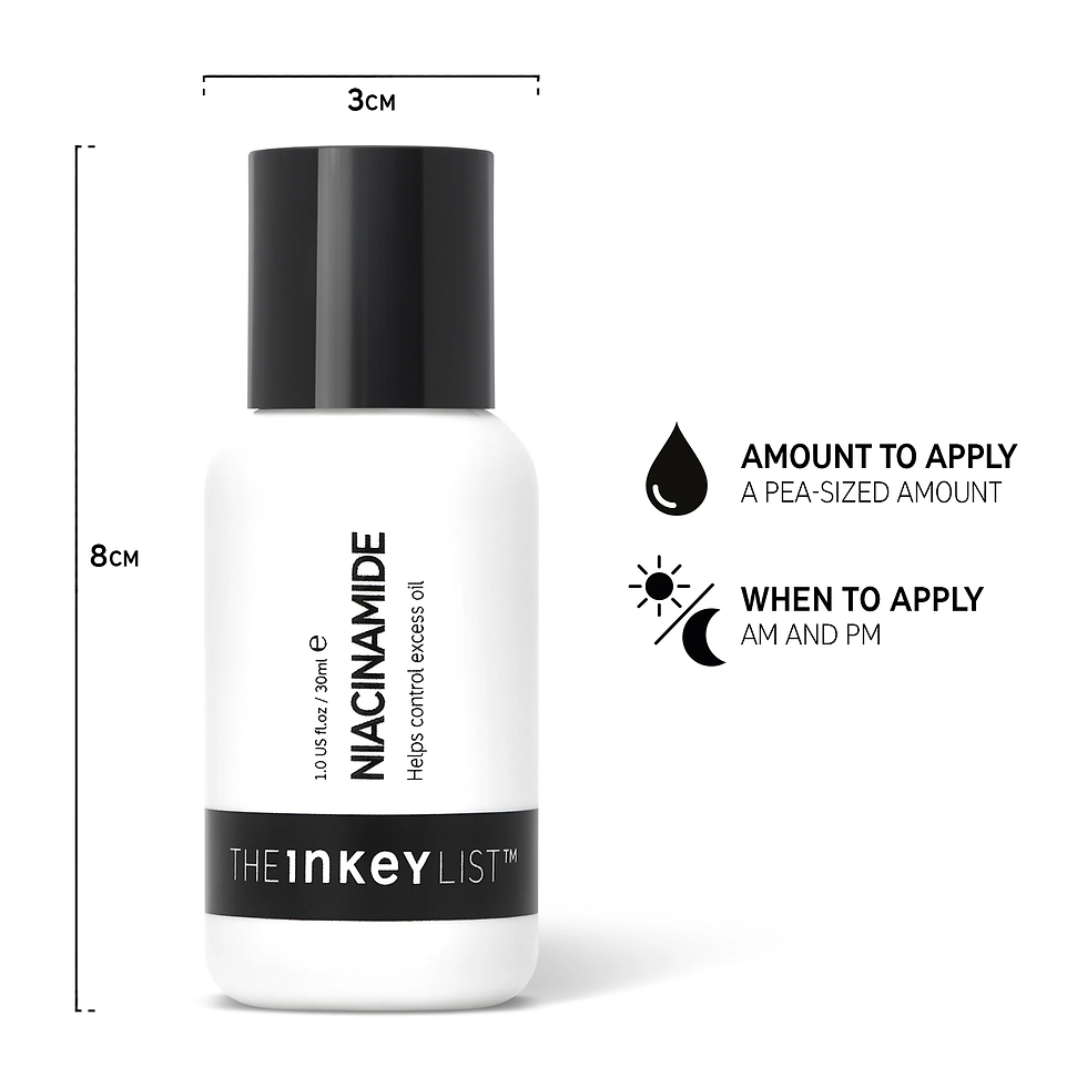 Miniature : Bouteille de Niacinamide The Inkey List, application: petite quantité, matin et soir