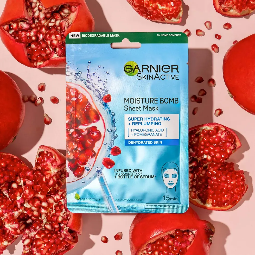 Miniature : Garnier masque visage en tissu hydratant à la grenade 28gr