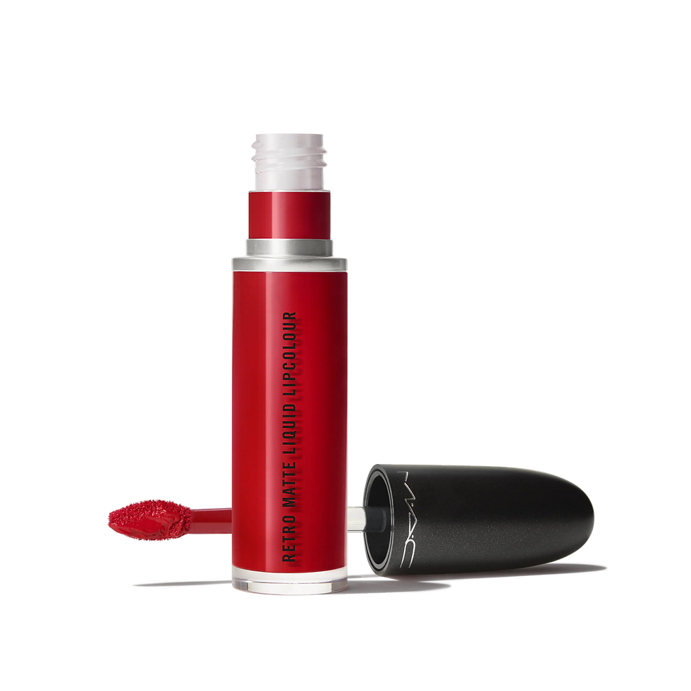 Rouge à lèvres rouge vif, tube MAC Cosmetics