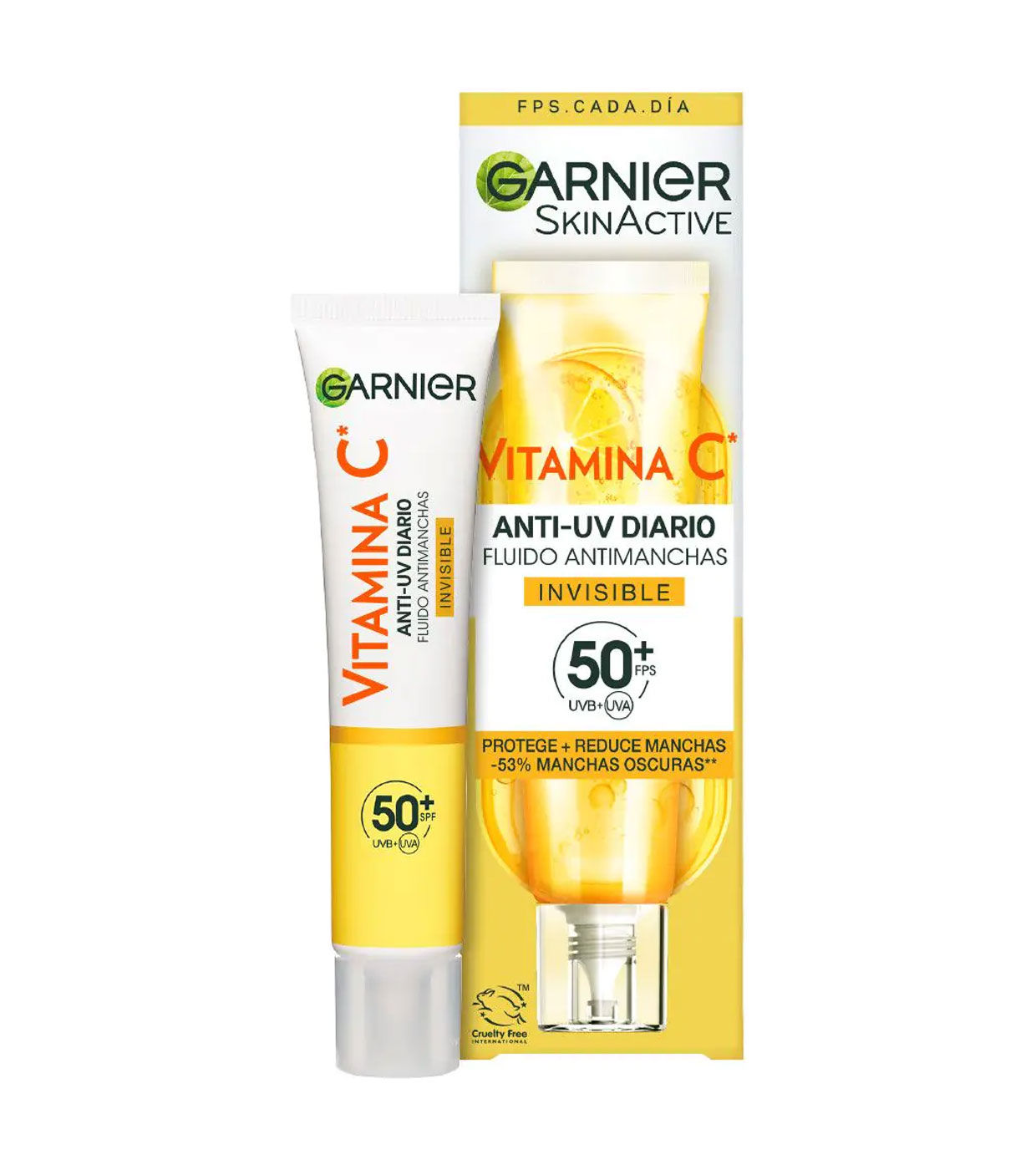 Garnier lotion illuminatrice anti-uv quotidienne à la vitamine c spf50+ 40ml