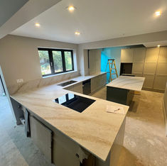 Stone worktop installation by Prime Builders in London as part of a Kitchen refurbishment in North London