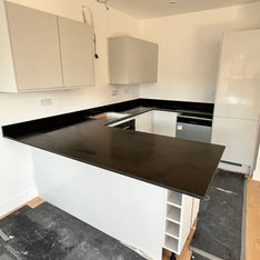 Stone worktop installation by Prime Builders in London as part of a Kitchen refurbishment in North London