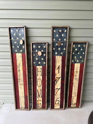 Americana porch leaning art, personalizable