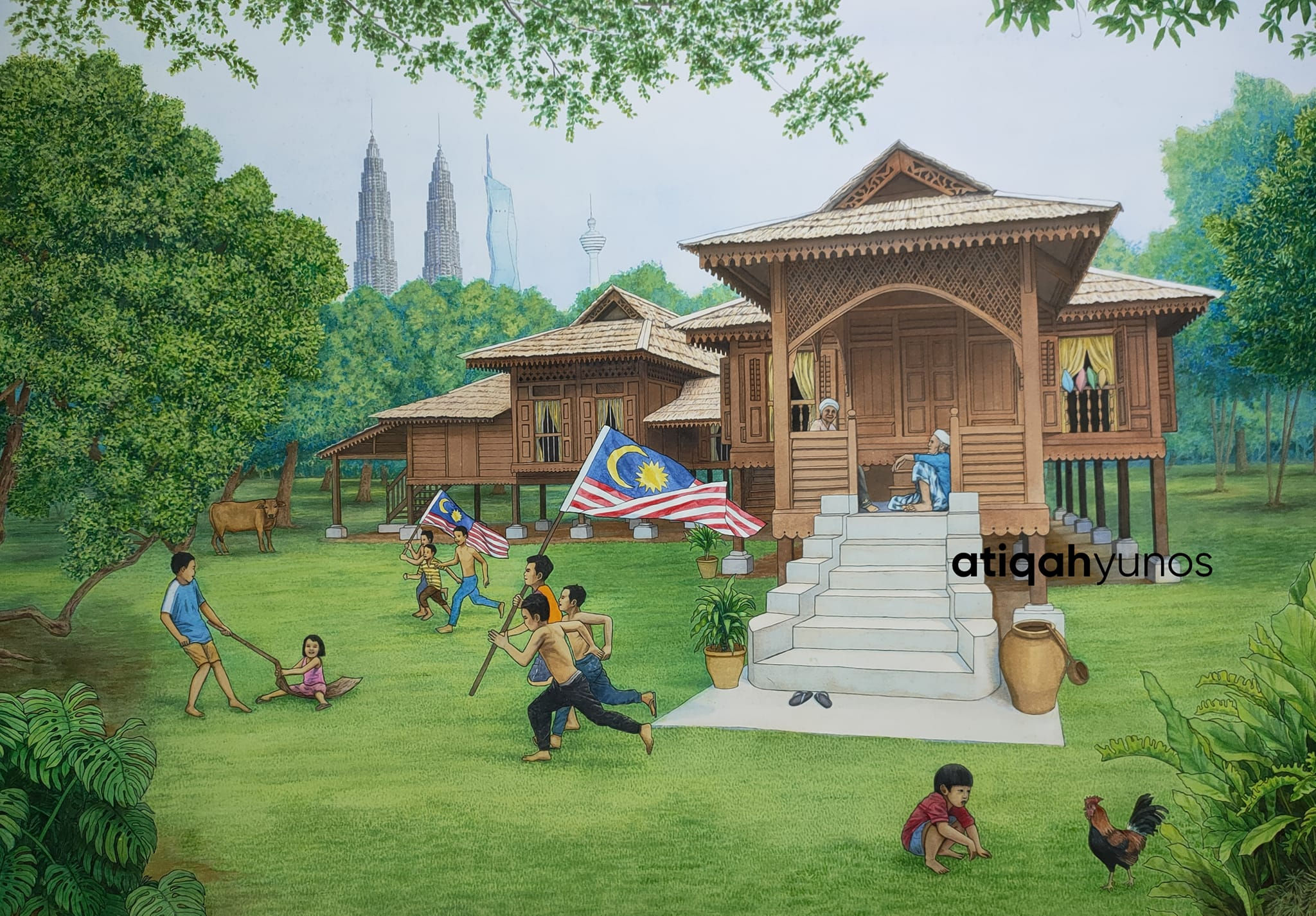 Original Painting, 2 eras, 2 generations (A1 Size)